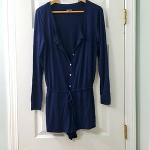Aerie Navy Long-sleeve Romper